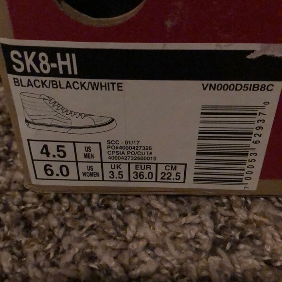 Black and white high top vans - Picture 1 of 2